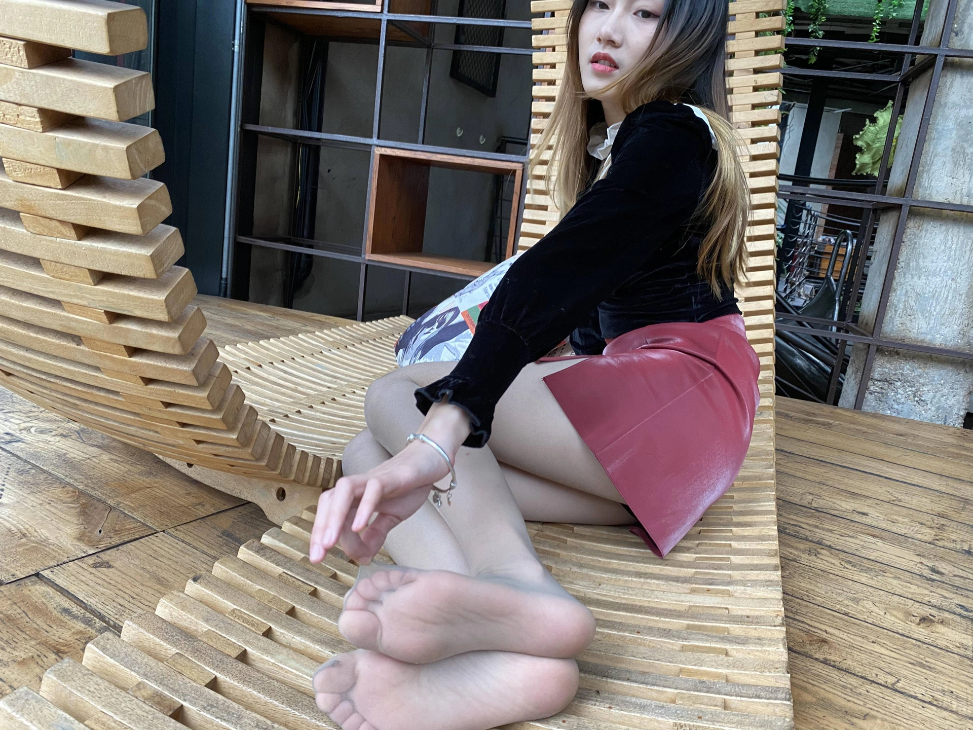 [MussGirl慕丝女郎] NO.160 红色皮裙肉丝 3